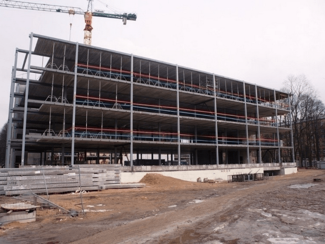 Building of P. Stradins Clinical University Hospital, Department A under construction, Pilsonu iela 13, Riga, Latvia