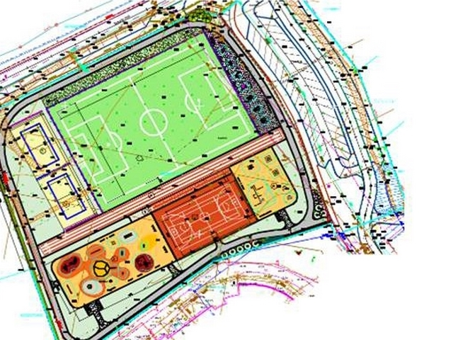 Sports field outline design, Sporta iela 1, Kaltakalns, Latvia